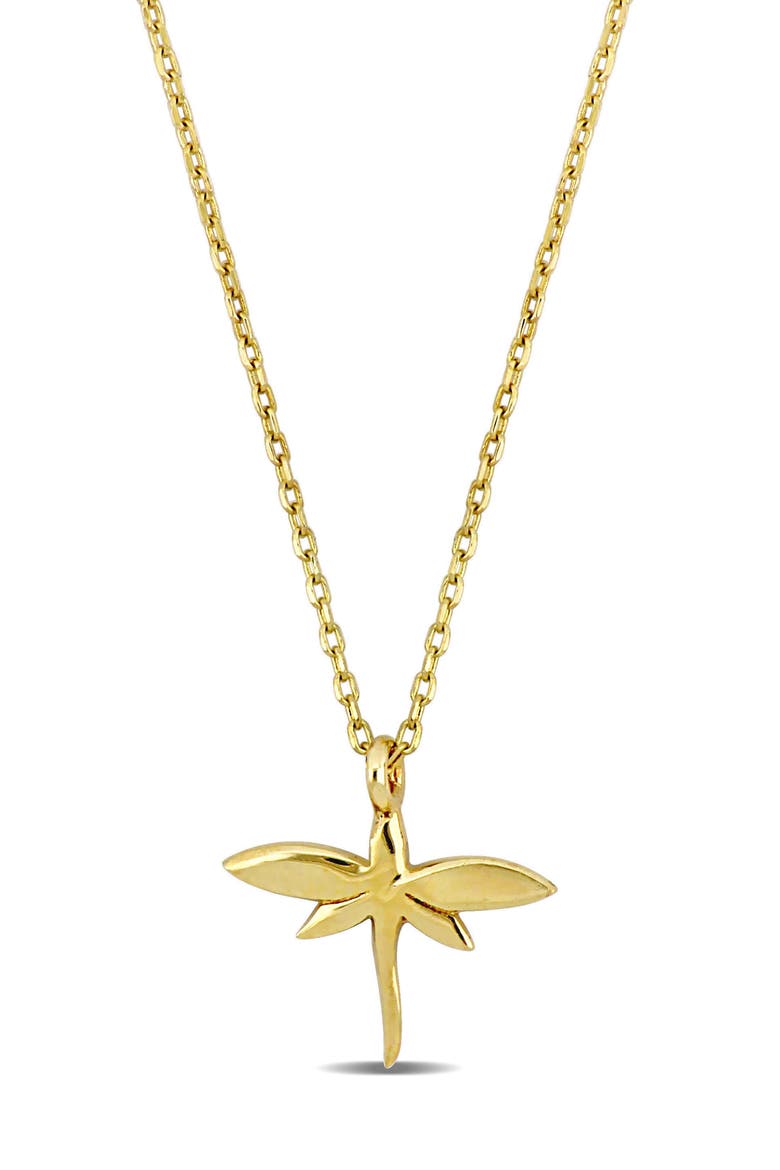 Dragonfly Pendant Necklace, Main, color, GOLD