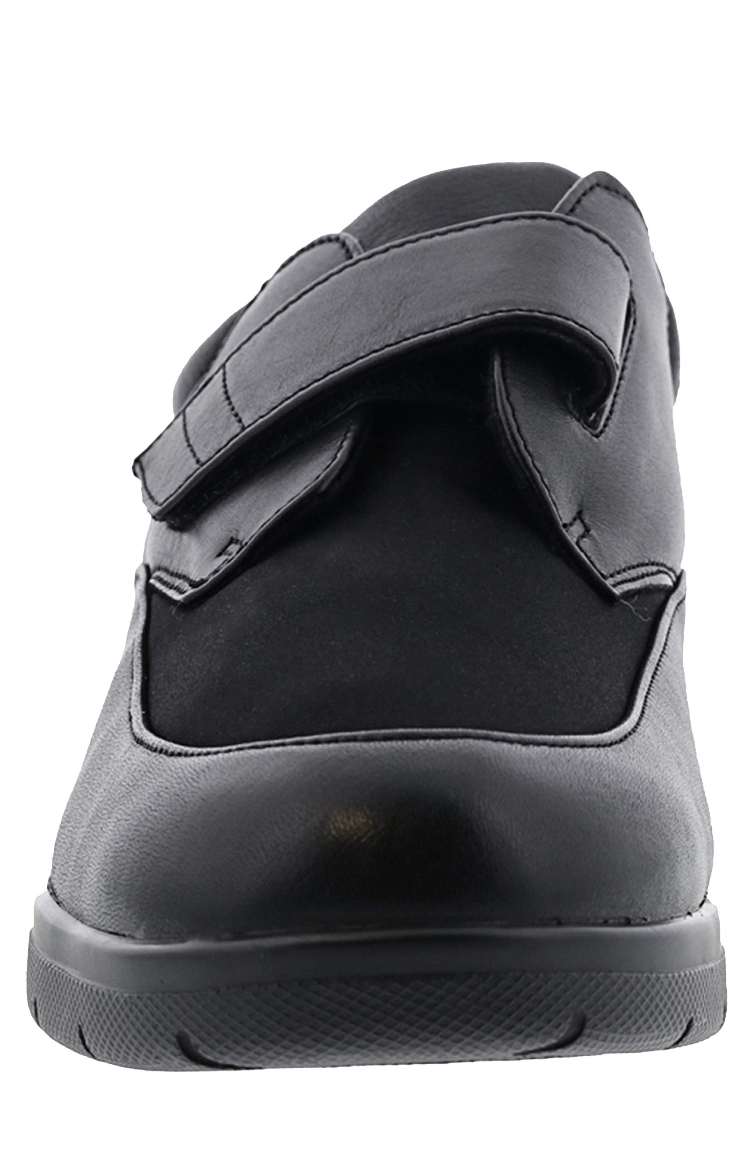 Journey II Leather Sneaker, Alternate, color, BLACK LEATHER STRETCH