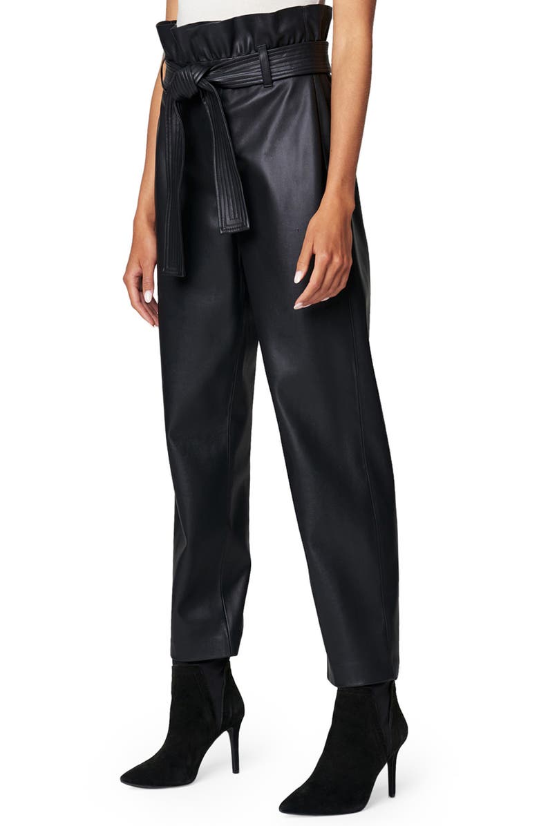 BLANKNYC Belted Paperbag Waist Faux Leather Pants, Alternate, color, 