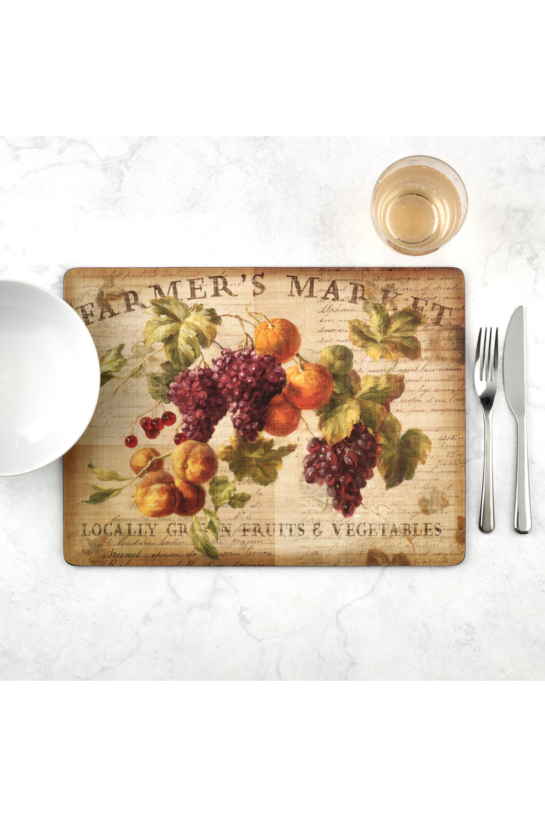 Abundant Fall Set of 4 Cork Back Placemats, Alternate, color, Multi