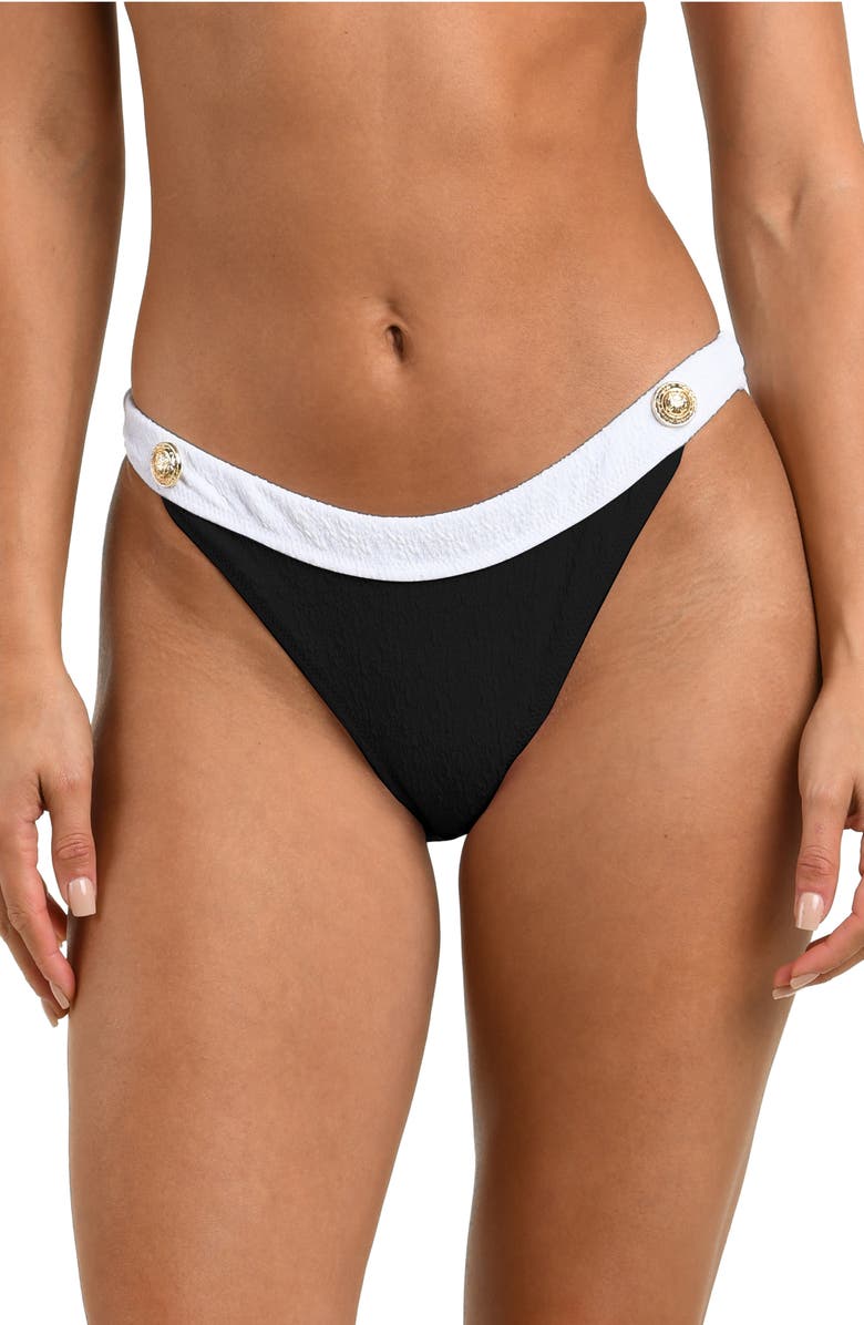 L'AGENCE Jean Colorblock Bikini Bottoms, Main, color, Black