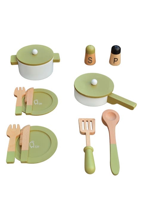 Little Chef Frankfurt 14-Piece Wood Cookware Playset