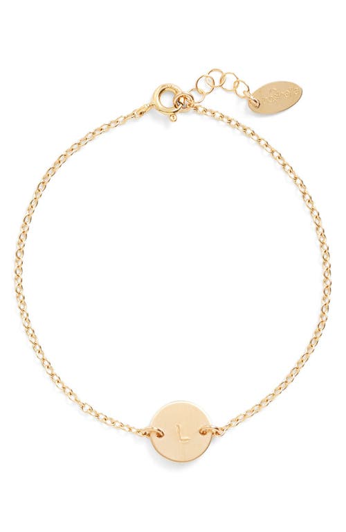 Nashelle Initial Mini Disc Bracelet in 14K Gold Fill L 