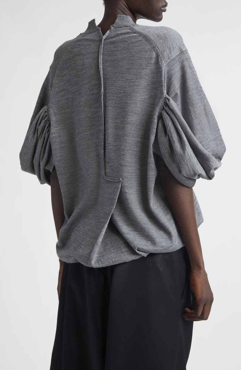 Junya Watanabe Fine Gauge Worsted Wool Jersey Sweater, Alternate, color, Top Gray