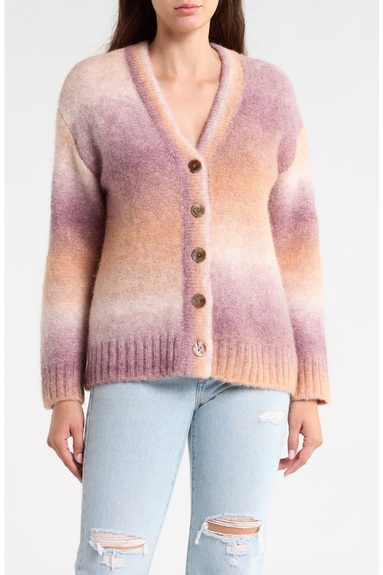 Seaside Spacedye Cardigan, Main, color, AMETHYST DUSK