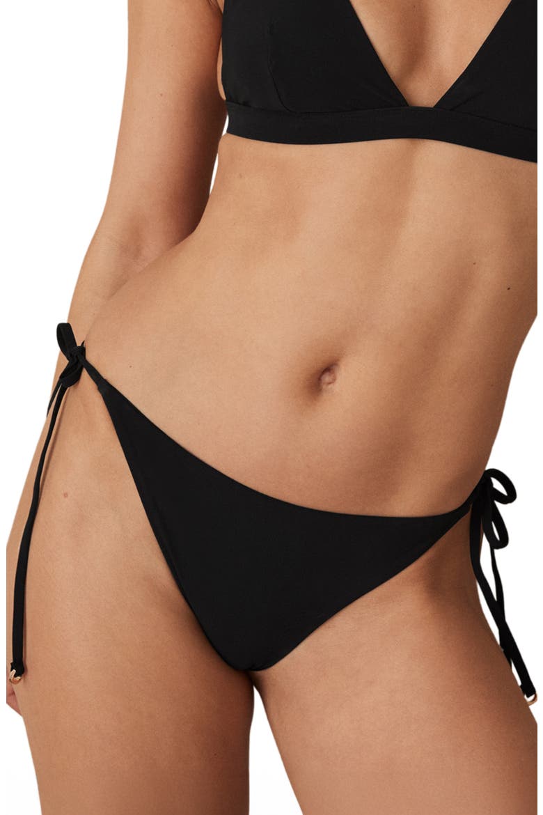 Riah Side Tie Bikini Bottoms, Main, color, BLACK