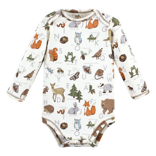 Touched By Nature Organic Cotton Long-sleeve Bodysuits In White