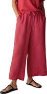 Eileen Fisher Windowpane Check Wide Leg Ankle Pants