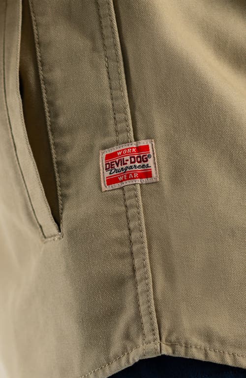 Devil-dog Dungarees Canvas Button-up Cpo Shirt Jacket In Brown