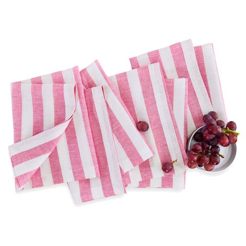 Linen Dinner Napkins - Sorrento Stripe, 20" x 20"