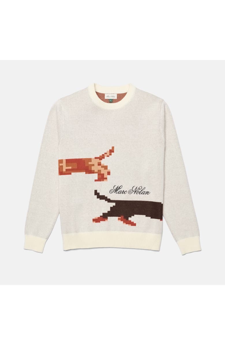 MARC NOLAN Pixel Dogs Crewneck Sweater - Unisex, Main, color, Cream-Colored
