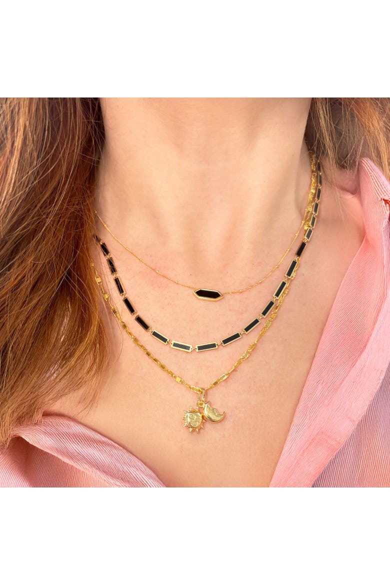 Onyx Hexagon Bead Necklace, Alternate, color, Onyx