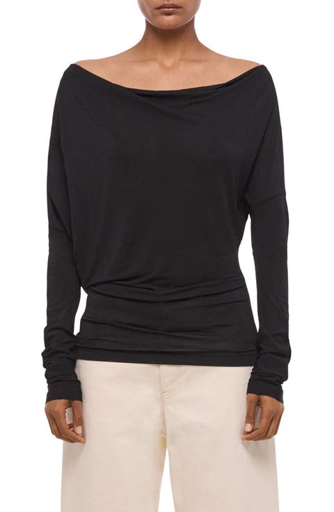 Long Sleeve Cowl Back Top