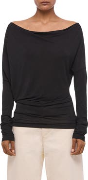 Helmut Lang Long Sleeve Cowl Back Top