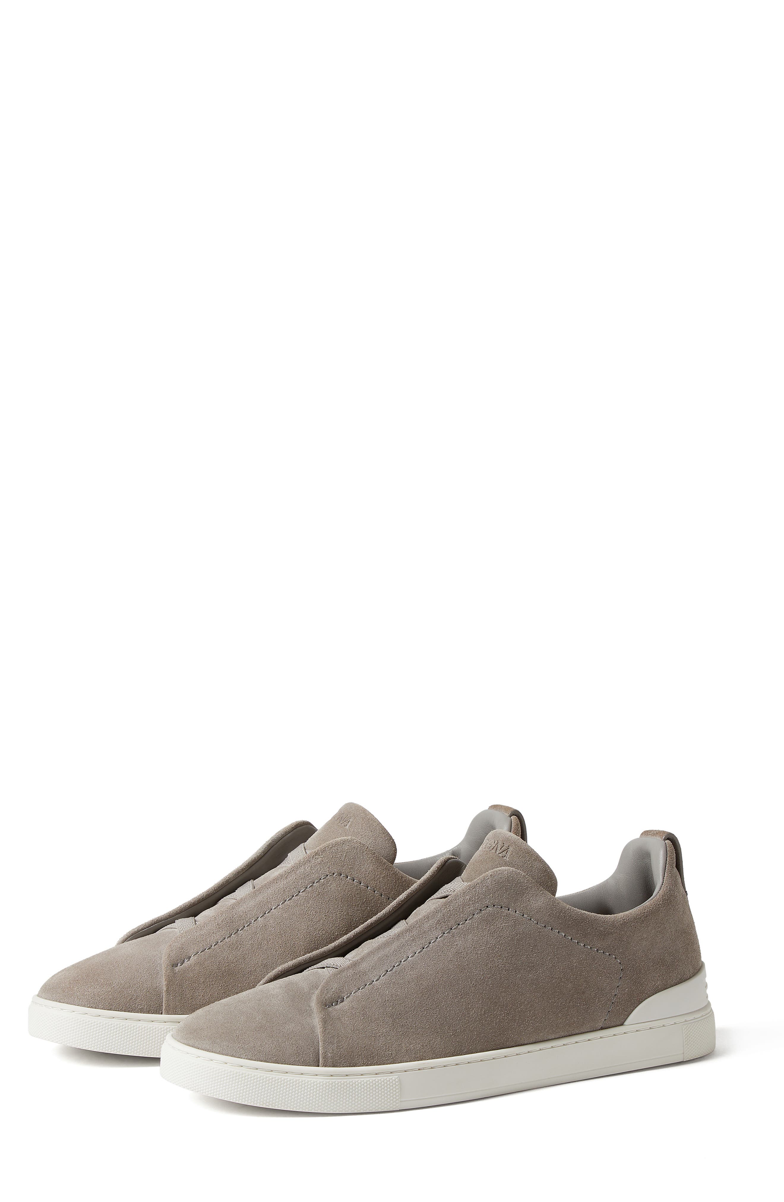 ZEGNA Triple Stitch Suede Slip-On Sneaker (Men) | Nordstrom