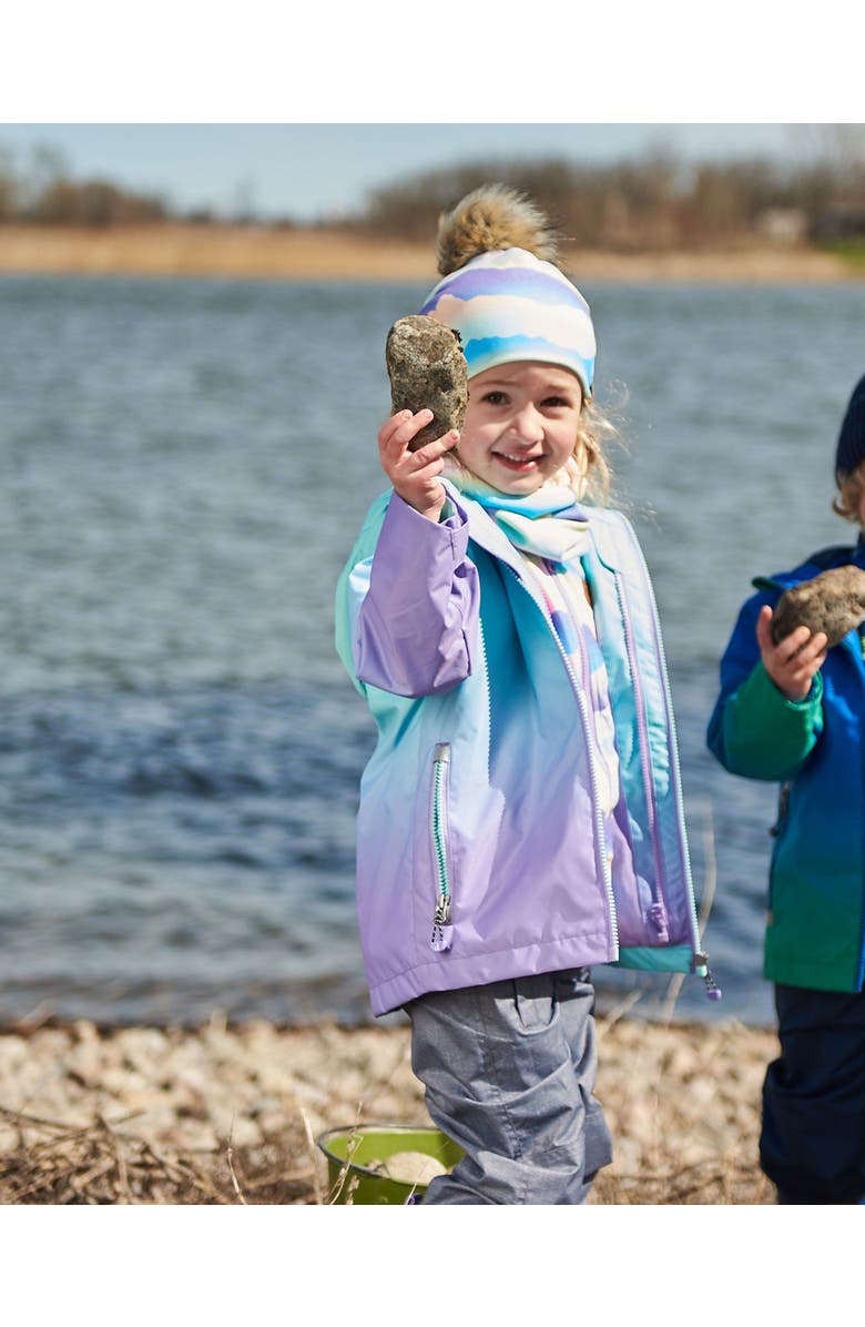 Deux par Deux Girl's 3-In-1 Mid-Season Outerwear Set Turquoise And Mauve Gradient, Alternate, color,