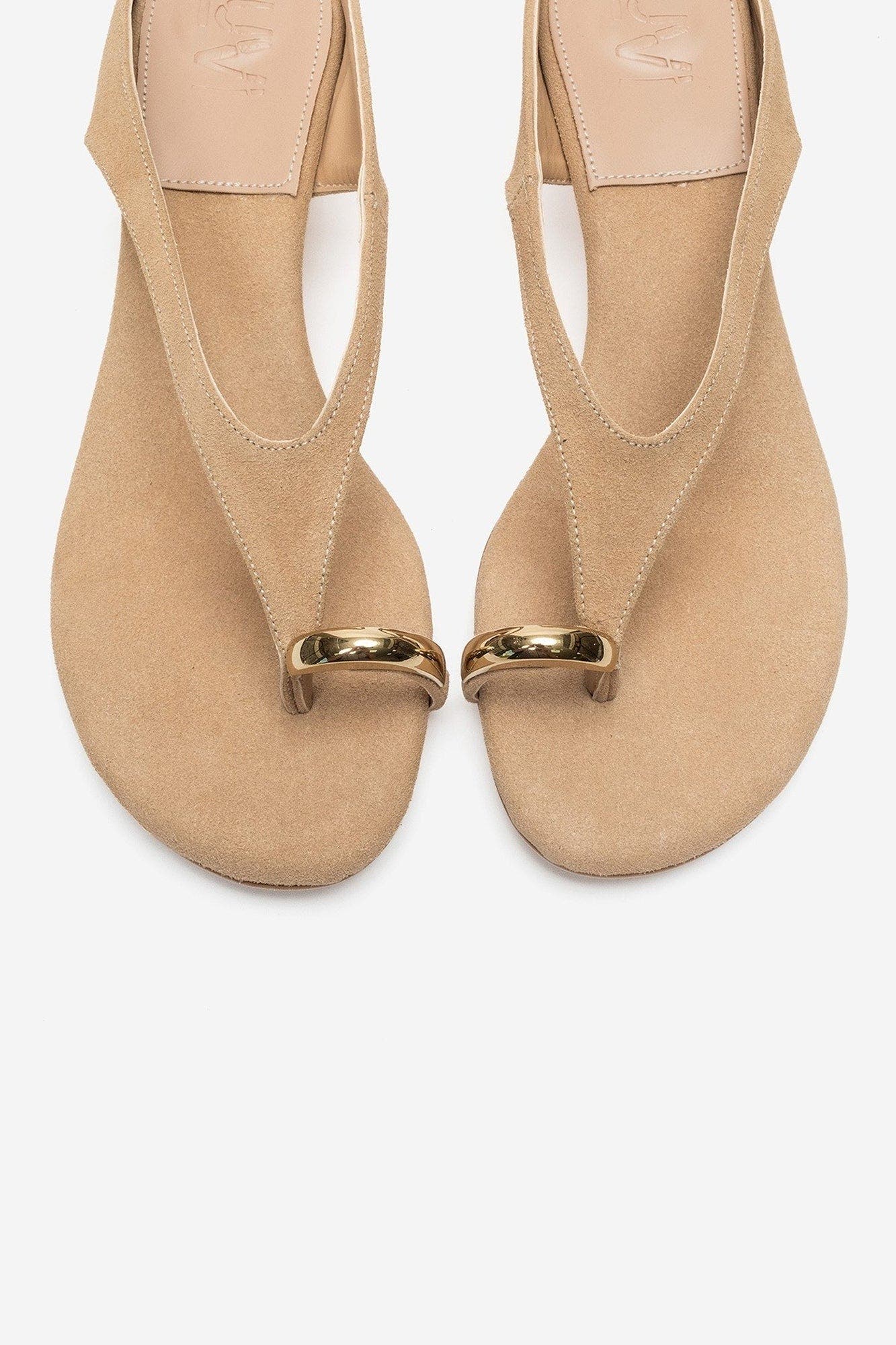 Alizendra Block Heel Thong Sandal, Alternate, color, Beige Suede