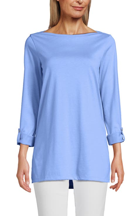 Supima Cotton Adjustable 3/4 Sleeve Boatneck Tunic