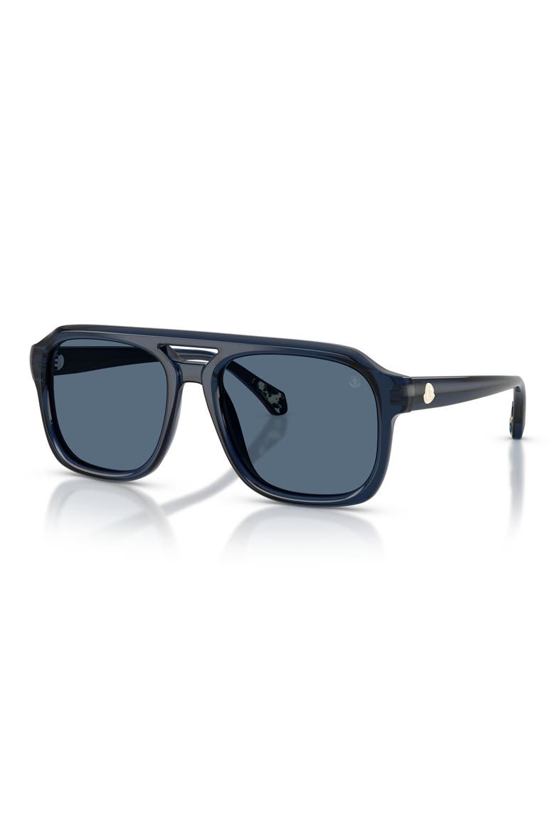 56mm Vantos Pillow Sunglasses, Alternate, color, TRANSPARENT BLUE / SOLID BLUE