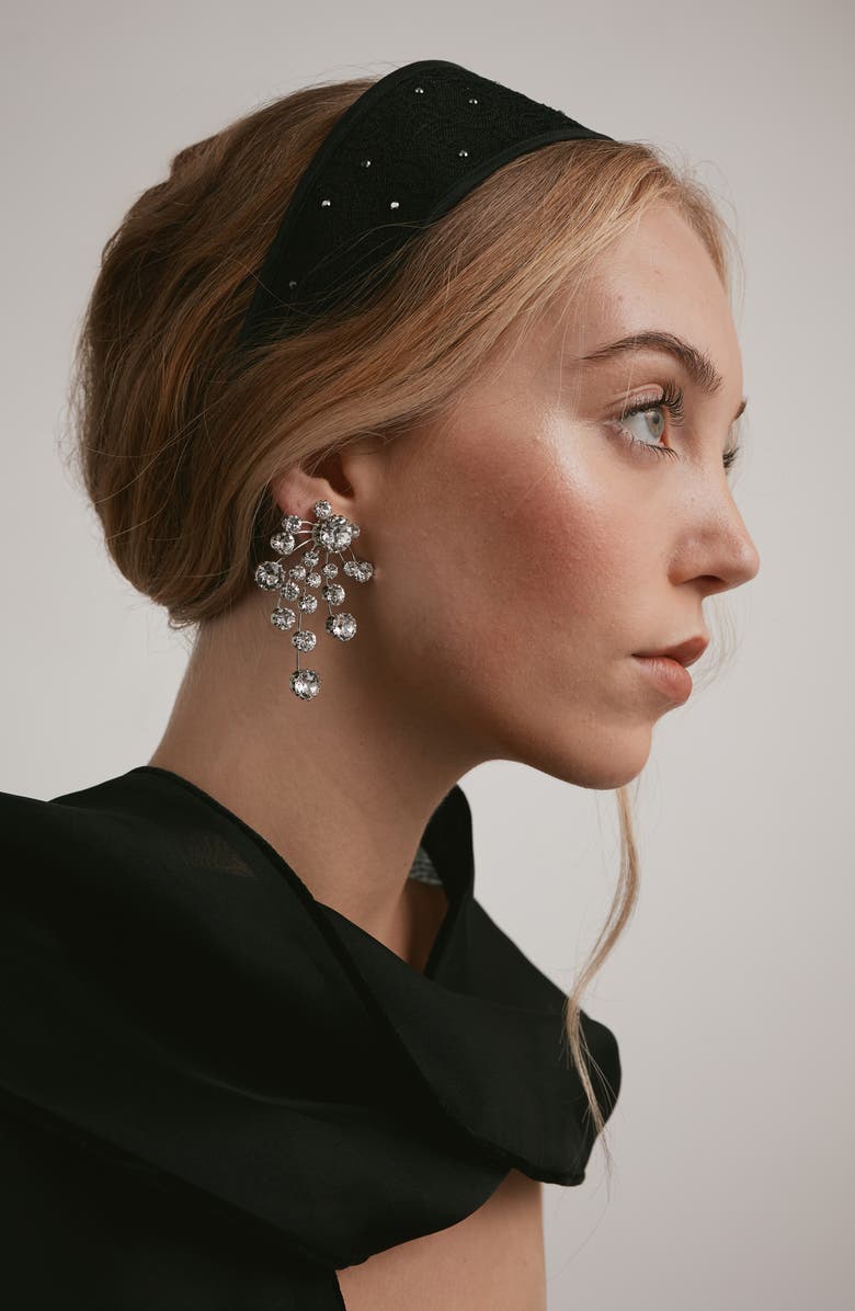 LELET NY Giselle Embellished Lace Headband, Alternate, color, Black