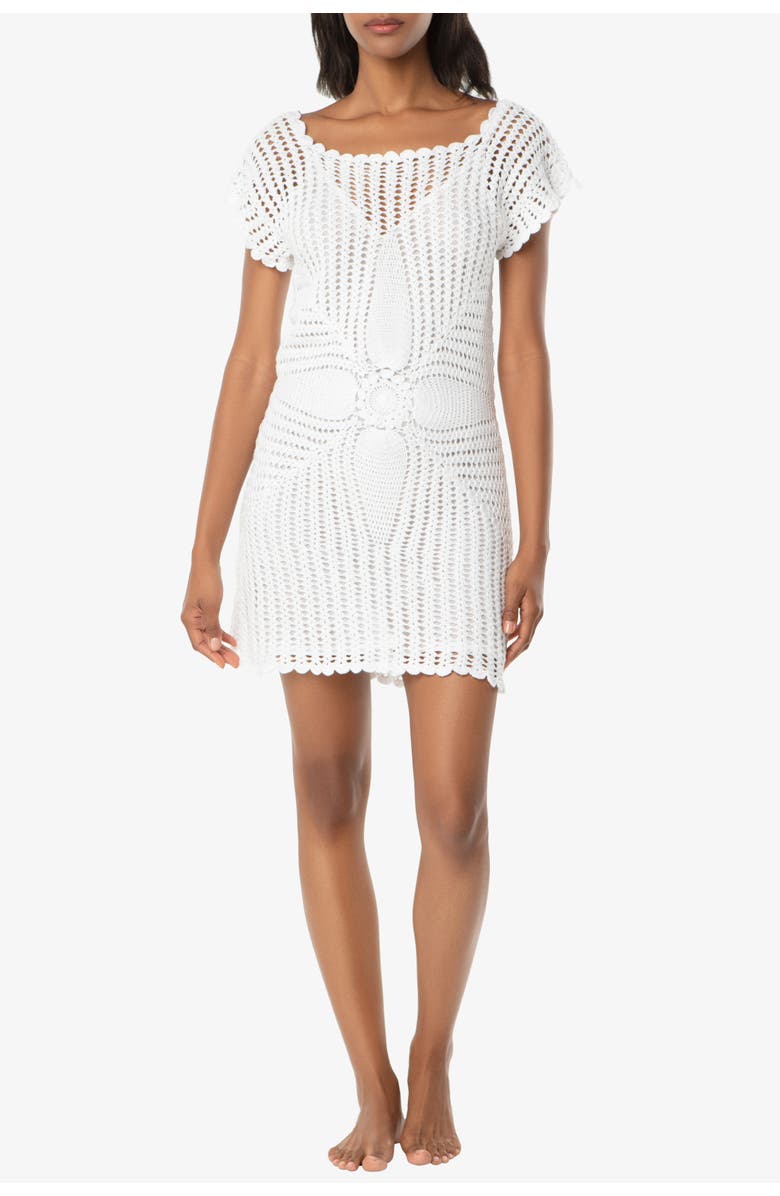 HELEN JON Starburst Crochet Dress, Main, color, White