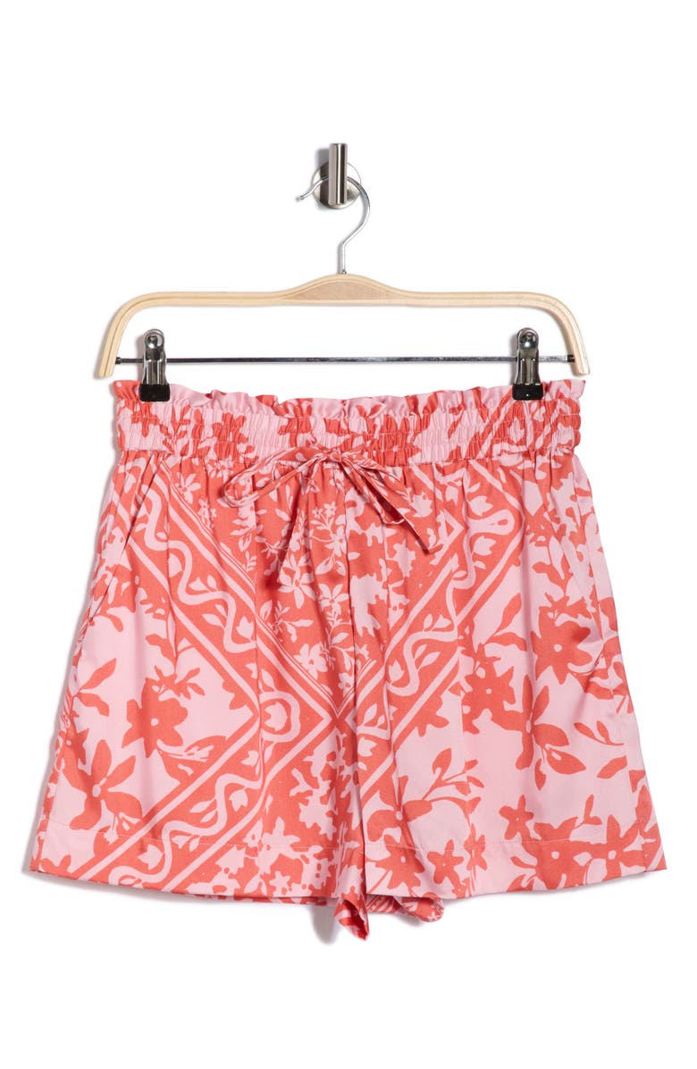 Derek Lam Belen Paperbag Shorts, Main, color, Pink Tile