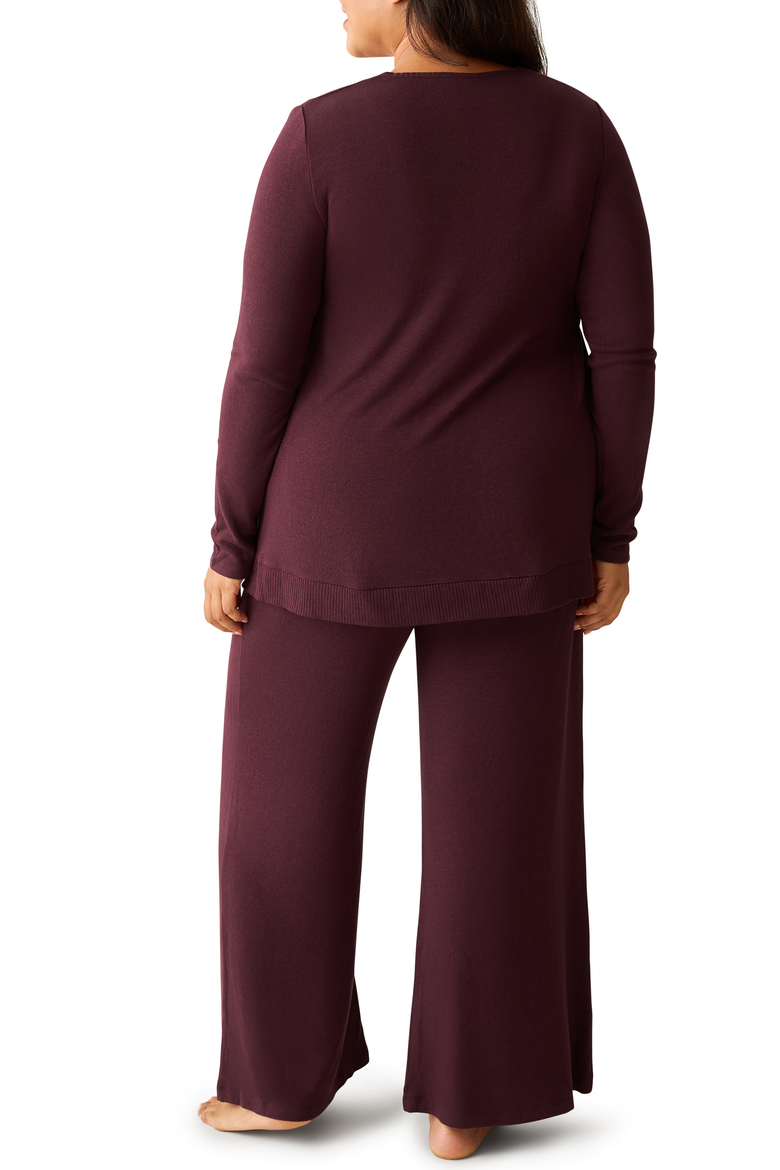 CozyKnit Maternity & Nursing V-neck Top, Alternate, color, Deep Burgundy