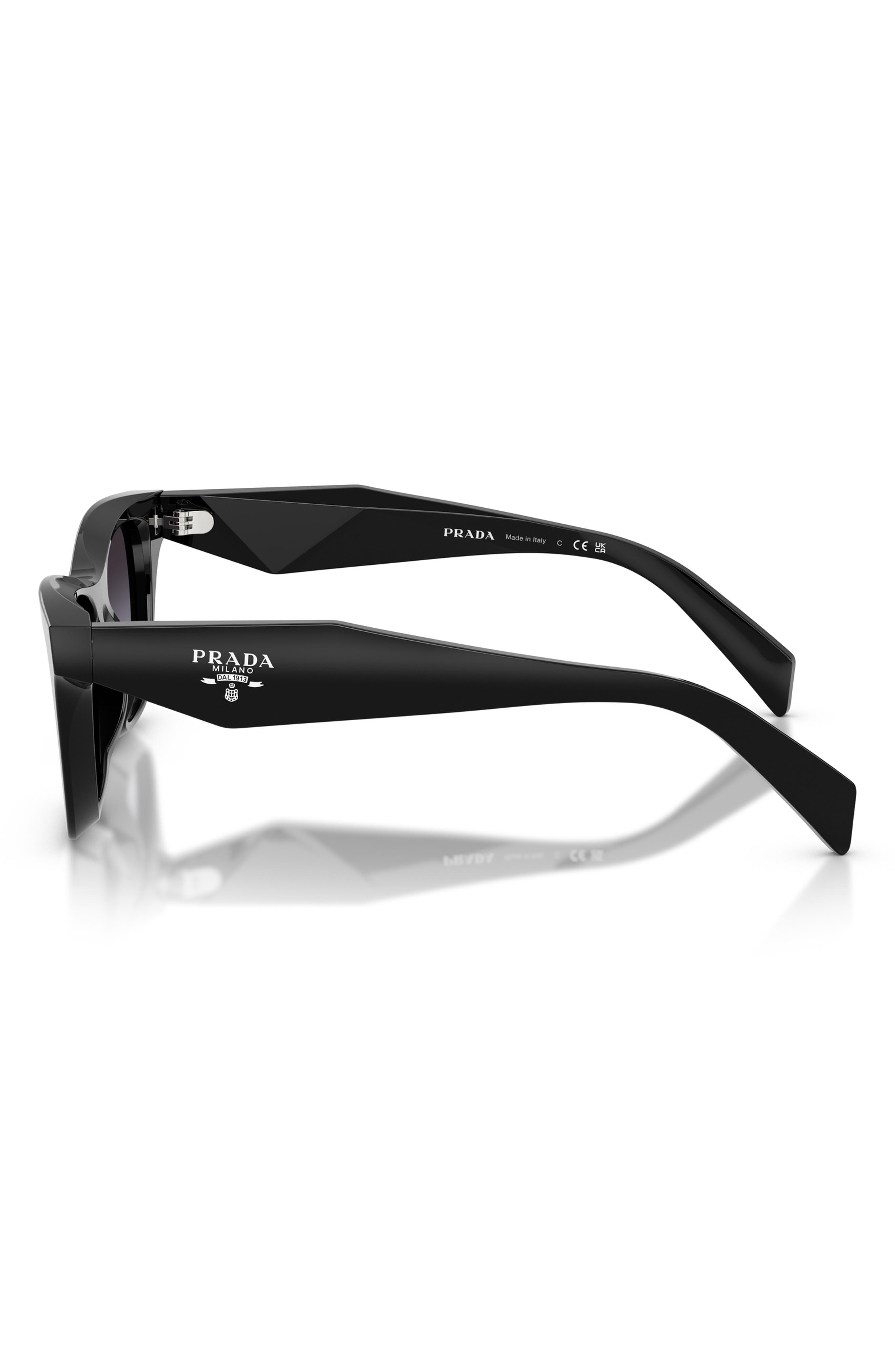 Prada Glossy Black Butterfly-Edge Sunglasses PR C07S Black — Sunglasses | Girls with Gems main image 4