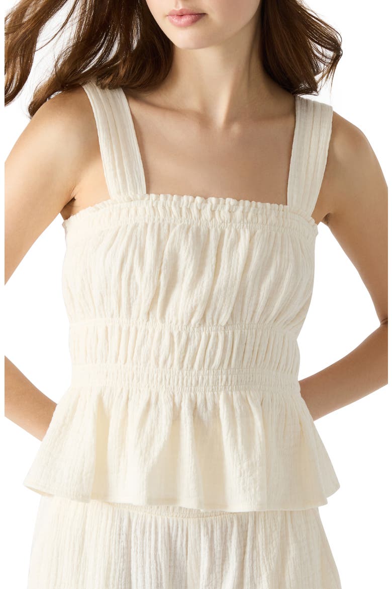 Gabrielle Shirred Peplum Tank, Main, color, IVORY