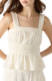 Steve Madden Gabrielle Shirred Peplum Tank