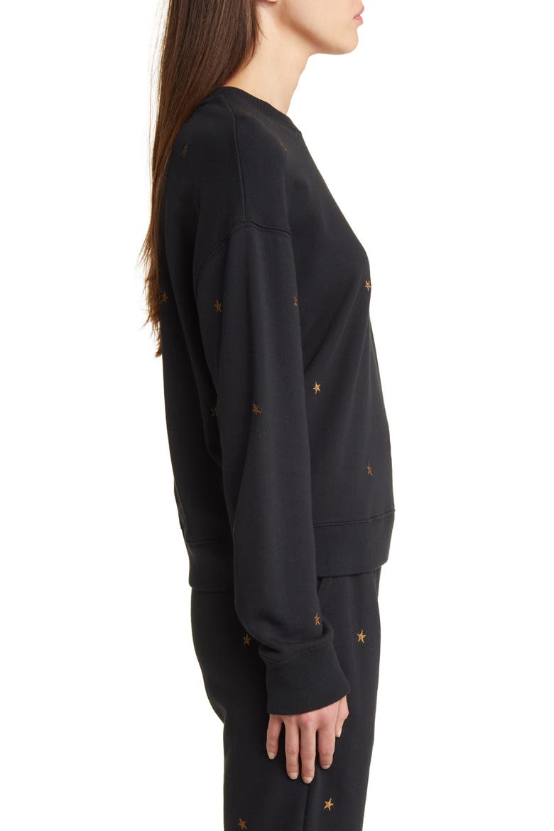 Ramona Star Cotton Modal Sweatshirt, Alternate, color, BRONZE STAR EMBROIDERY