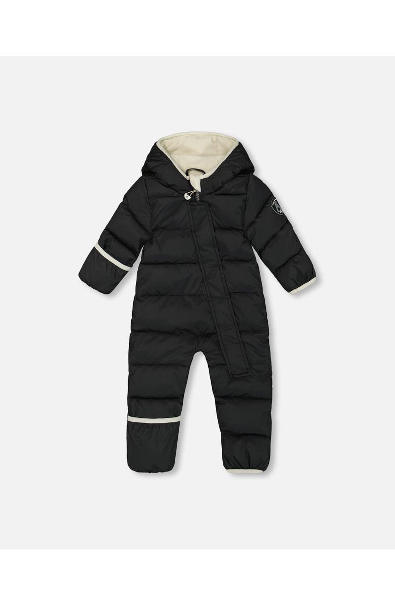Deux par Deux Baby Unisex One-Piece Compressible Snowsuit Black For Baby, Main, color, 