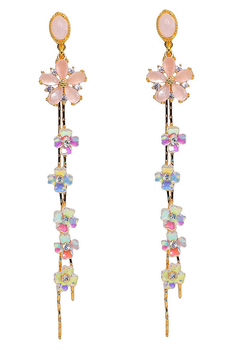 Flower Season Drop Earrings, Main, color, GOLD