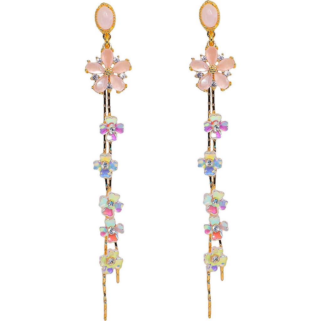 La Meno Flower Season Drop Earrings In Gold