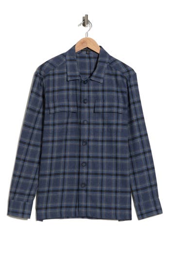 Robert Barakett Maverick Plaid Button-up Shirt In Blue