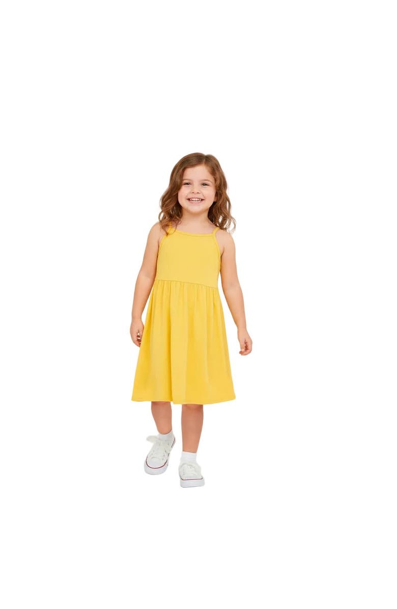 CITY THREADS Girls Soft Organic 100% Cotton Empire Camisole Sundress, Alternate, color, White