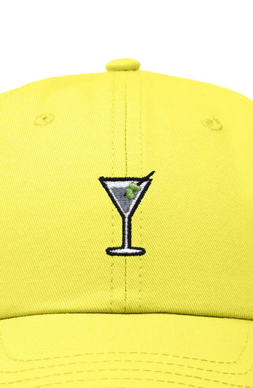 Dalix Martini Embroidered Casual Cap In Yellow