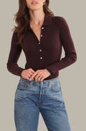 525 America Ginny Collar Long Sleeve Henley Top