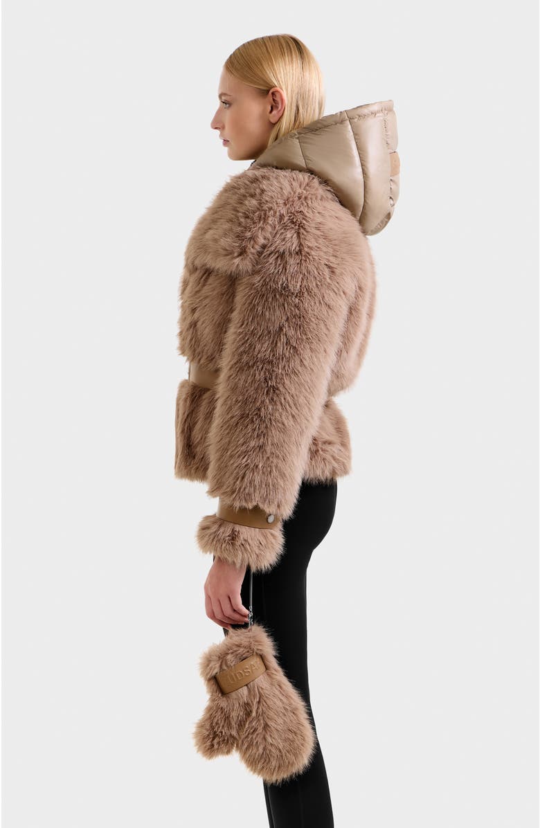 Rudsak Chloe Faux Fur Jacket with Puffer Hood, Alternate, color, 