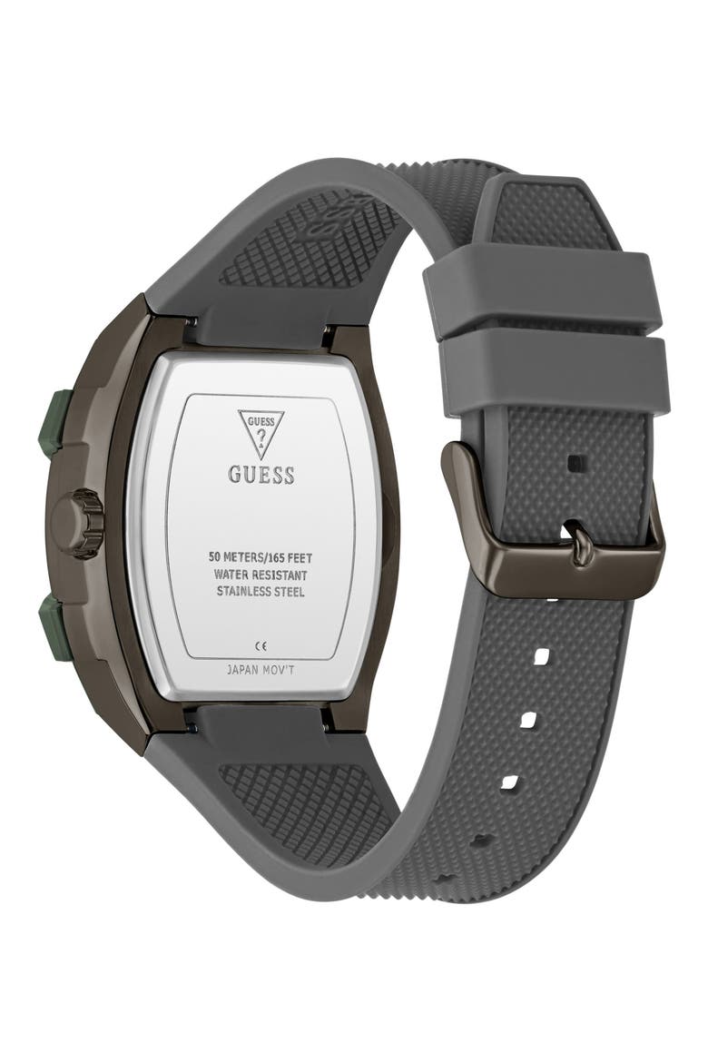Multifunction Silicone Strap Watch, 44mm x 51mm, Alternate, color, GREY