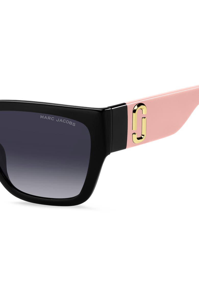 Marc Jacobs 57mm Gradient Rectangular Sunglasses, Alternate, color, 