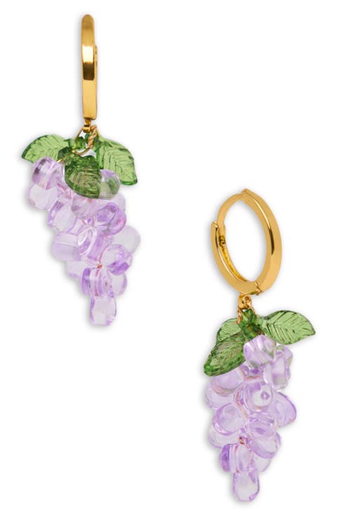 Grape Cluster Huggie Earrings