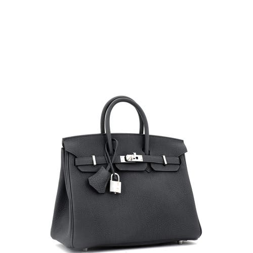 Pre-owned Hermes  Hermes Birkin Handbag Black Togo With Palladium Hardware 25 In Black
