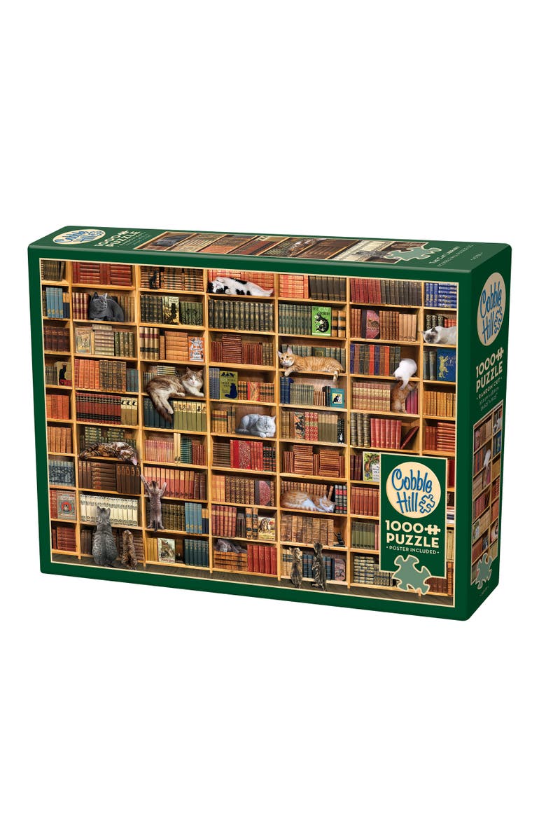 Cobble Hill The Cat Library 1000 Piece Puzzle, Main, color, Multicolored