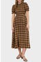 Smocked Puff Sleeve Midi Dress