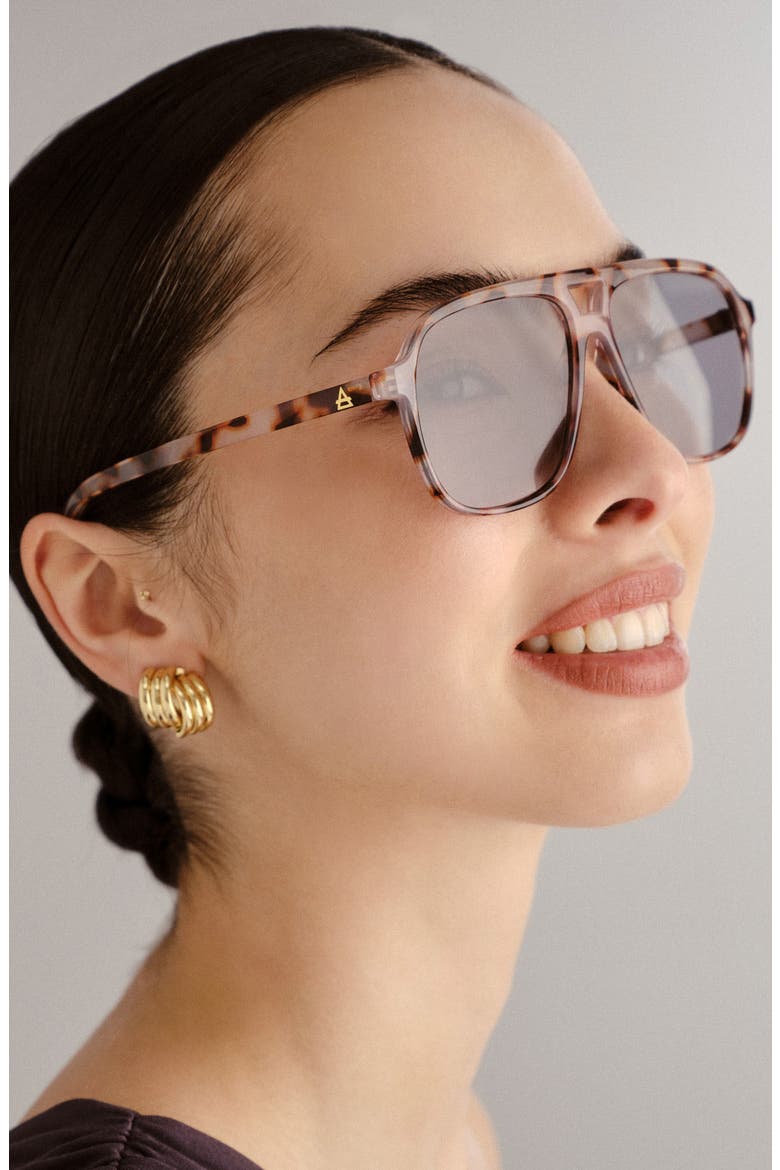 Monoceros 57mm Aviator Sunglasses, Alternate, color, COOKIE TORT/SMOKE TINT