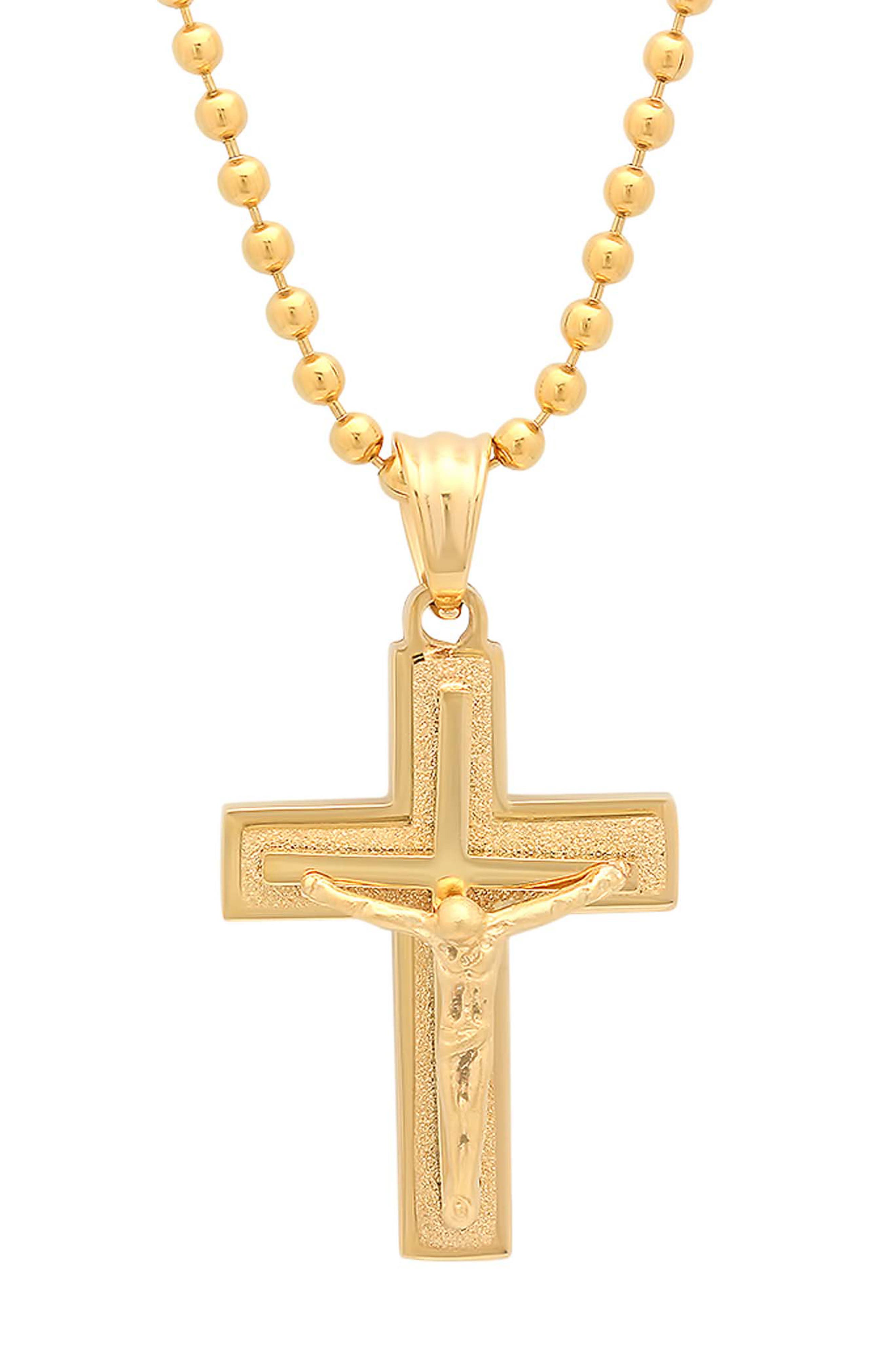 STEELTIME 18K Gold Cross Necklace