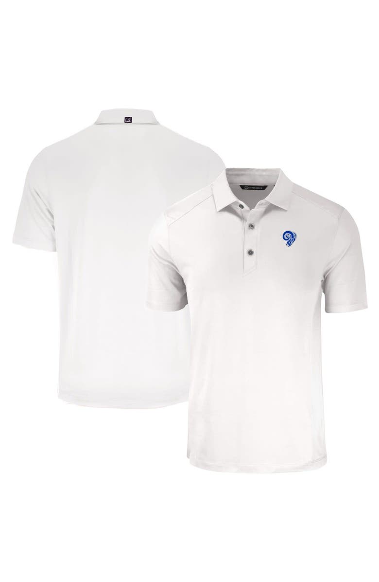 Cutter & Buck Men's Cutter & Buck  White Los Angeles Rams Throwback Big & Tall Forge Eco Stretch Recycled Polo, Main, color, 