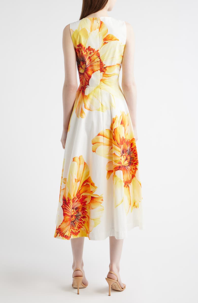 Elie Tahari The Ines Spring Meadow Floral Midi Dress, Alternate, color, Spring Meadow