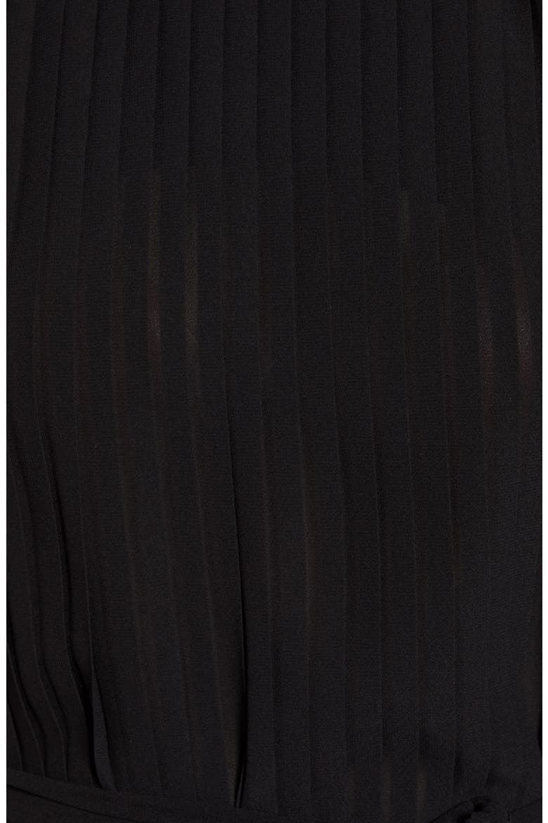 Pleated Halter Top, Alternate, color, BLACK